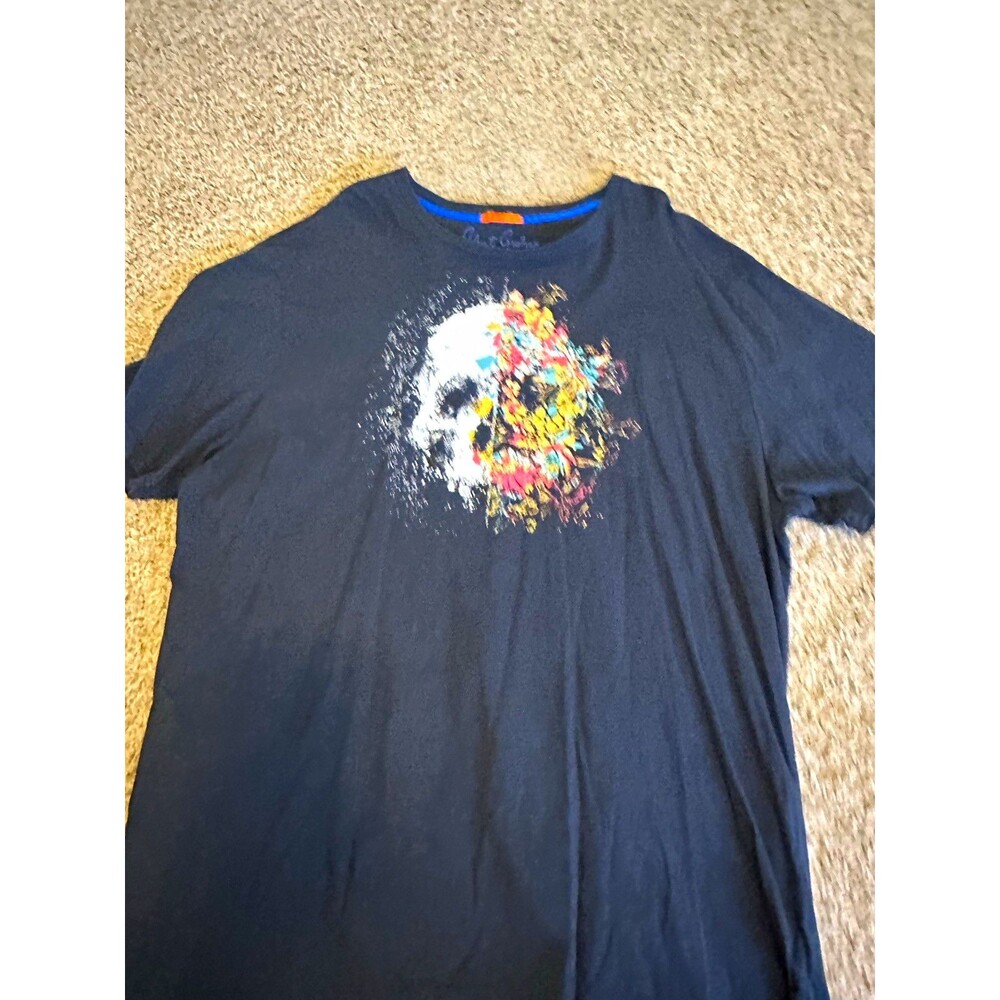 Robert Graham Men’s 3XLT Big & Tall Black Skull Graphic Print Crew Neck T-Shirt